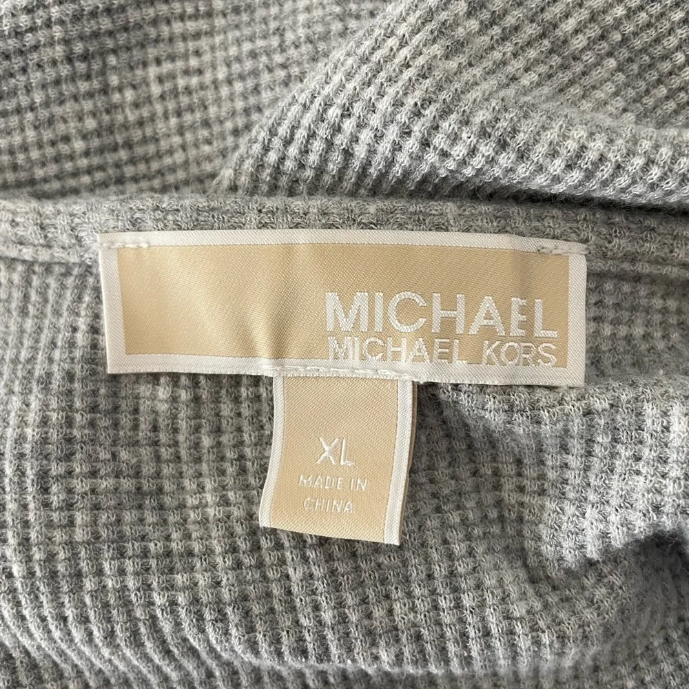 Michael Kors Gray Lace-Up Blouse